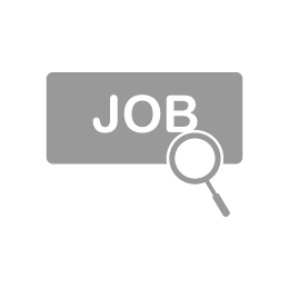 a magnifying glass over a button that reads "Job"