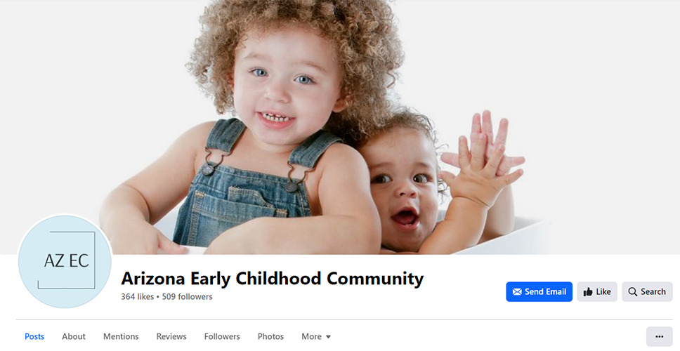 Screenshot of Arizona Early Childhood Community Facebook page.