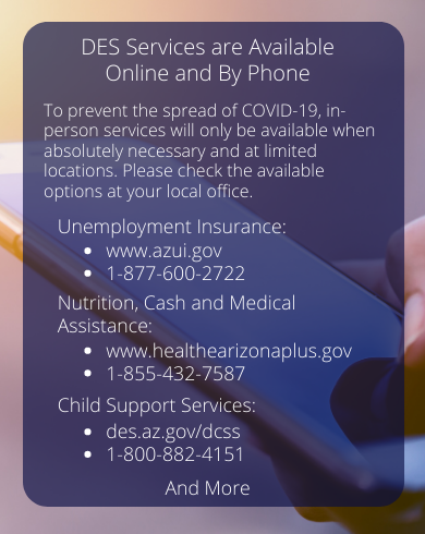 DES Services are Available Online and By Phone