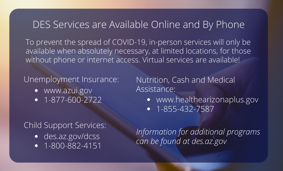 DES Services are Available Online and By Phone