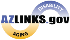 Logo for the website AZLinks.gov that is run by Arizona's Aging and Disability Resource Center