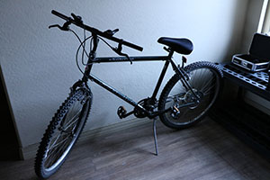 A black bicycle