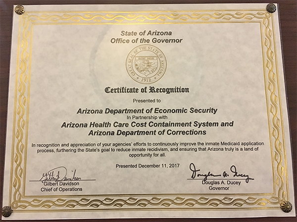 Certificate of Recognition