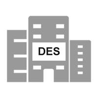 Office building with sign that reads: DES.