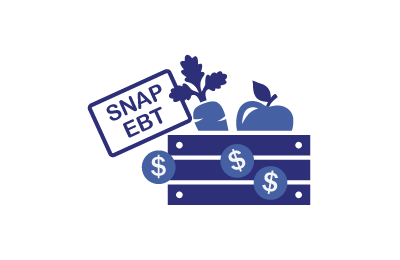 SNAP EBT card and produce crate