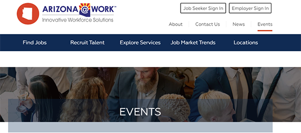 ARIZONA@WORK website - Events page heading