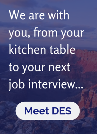 We are with you, from your kitchen table to your next interview... Meet DES