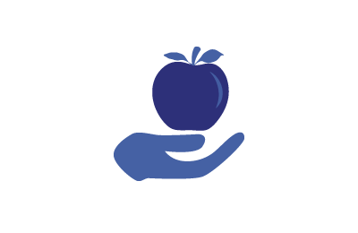 an apple dropping into an open palm