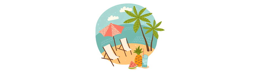 lounge chairs under an umbrella a the beach