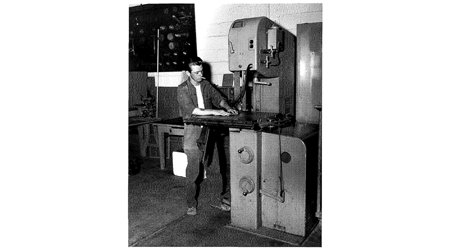 a man working on a large machine