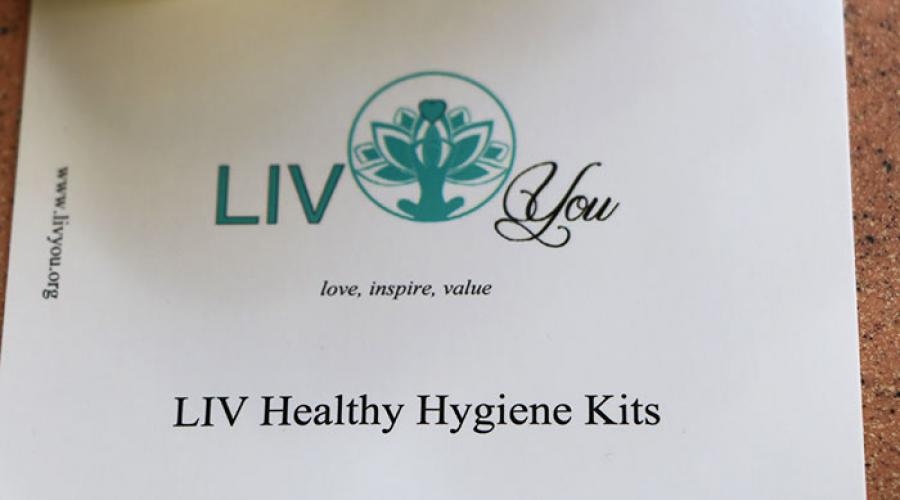 pamphlet titled LIV healthy hygiene kits